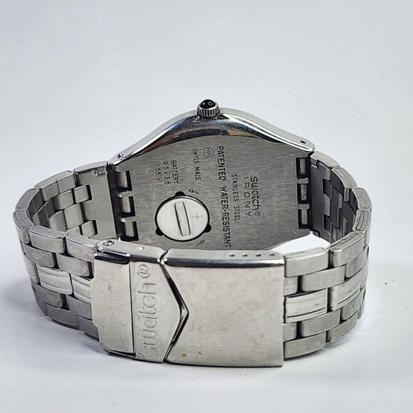 Swatch Watch Happy Joe Irony Stainless Steel 37mmโ Swiss Quartz Unisex Date Rare - Picture 10 of 16